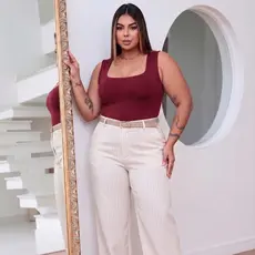 Kit 3 Blusa Regata Feminina Plus Size Suplex Premium Decote Quadrado Blusinha Alça Larga Blusa Regata Plus GG G1 G2