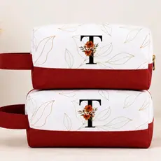 Necessaire com Alça Personalizada com Inicial | Necessaire Feminina Viagem | Organizadora de Maquiagem Bolsinha com alça