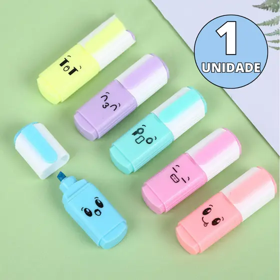 Mini Marca Texto Fluorescente com Clip Fofo Envio Rapido