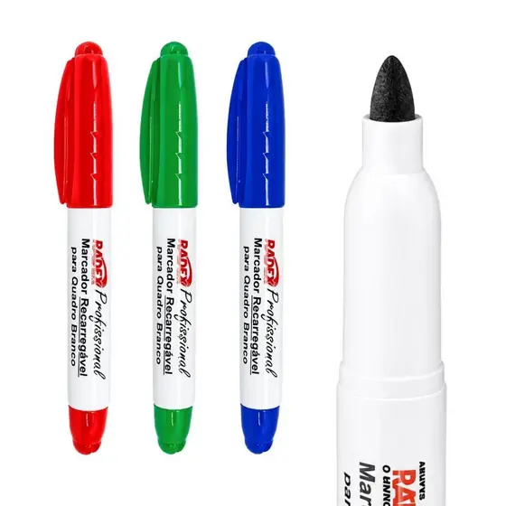 Marcador de Quadro Branco Caneta Pincel Recarregável Preto Vermelho Verde Azul