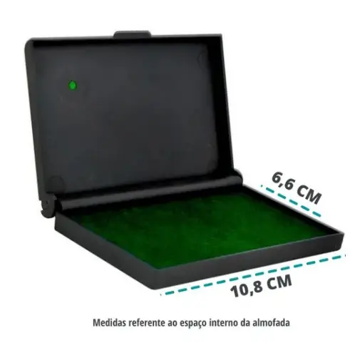 Almofada Para Carimbo N3 Verde com Tinta Aplicada