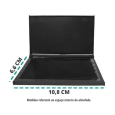 Almofada Para Carimbo N3 Preto com Tinta Aplicada 10,8 x 6,6