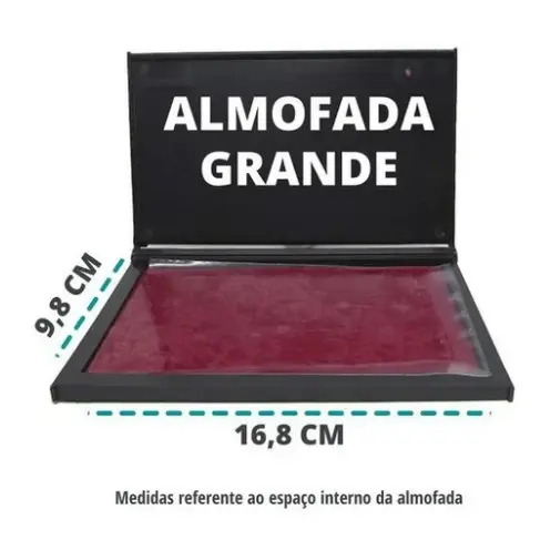 Almofada Para Carimbo N4 Vermelha com Tinta Aplicada
