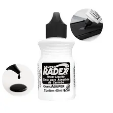 Tinta Para Carimbo Cor Preta Alto Rendimento Secagem Rápida 40ml