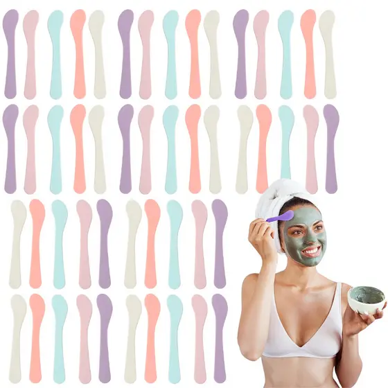 50 Espátula Plástica Para Cera Depilatória Creme Facial Máscara Argila