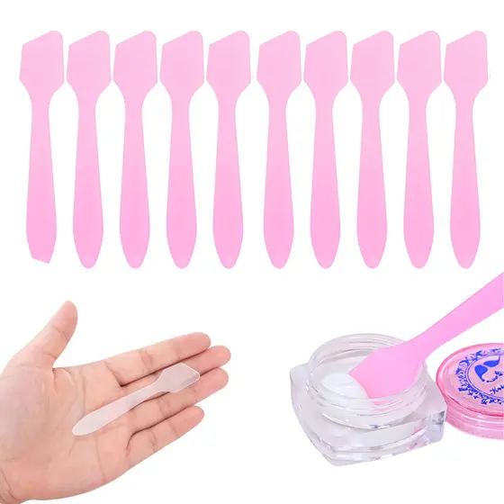 10 Mini Espátula Cosmética Quadrada Máscara De Maquiagem Creme Facial