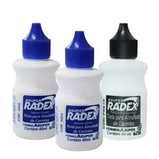 Kit 3 Tinta Para Carimbo Azul e Preto Alto Rendimento 40ml
