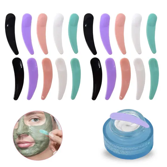 20 Mini Espátula Cosmética Redonda Máscara De Maquiagem Creme Facial