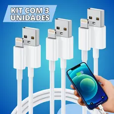 Kit Cabos De 1m Carregador Dados USB Compatível Com Iphone - Escolha Seu Kit