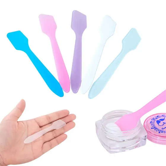 5 Mini Espátula Cosmética Quadrada Máscara De Maquiagem Creme Facial