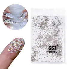 Pacote Kit Strass 1440 Pedrinhas Para Decoração Unha Maquiagem Nail Art