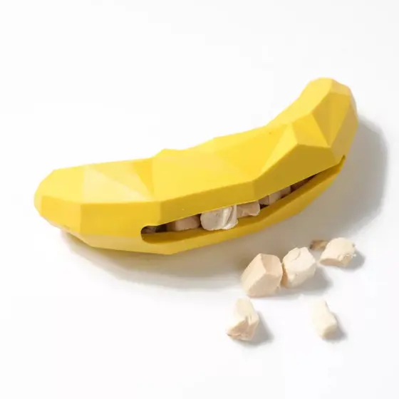 Brinquedo Interativo Pet Recheável Cão Banana Geométrica