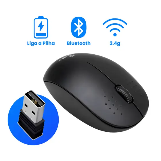 Mouse Wireless Recarregável Led Rgb 2.4 Ghz Sem Fio Gamer Bluetooth USB