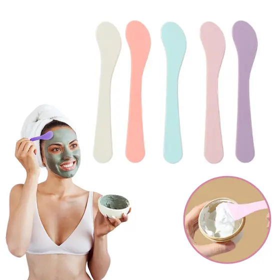 5 Espátula Plástica Para Cera Depilatória Creme Facial Máscara Argila
