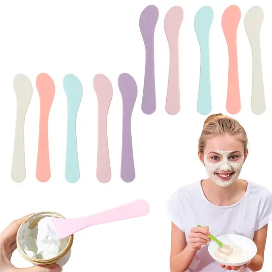 10 Espátula Plástica Para Cera Depilatória Creme Facial Máscara Argila