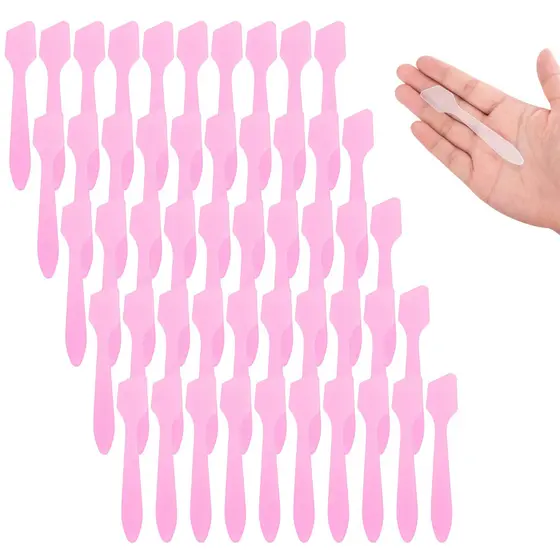 50 Mini Espátula Cosmética Quadrada Máscara De Maquiagem Creme Facial