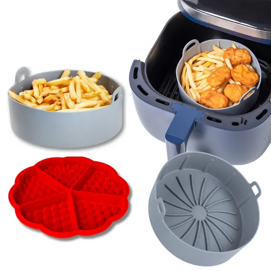 Forma de Silicone Waffle Chocolate Air Fryer Ovo + Forma Redonda Silicone