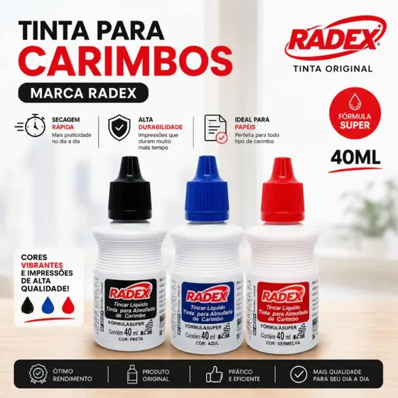 Tinta para Almofada de Carimbo Recarregável