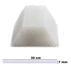 Refil Bastões de Cola Quente 30cm x 7mm Fino Translucido 10 ou 20 unidades