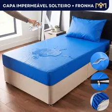 Capa Protetora Colchão Impermeável Berço C/ Fronha Travesseiro 60x40 Resistente Antiácaro Silenciosa