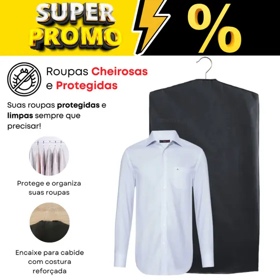 Capa Protetora Para Terno Jaqueta e Blazer em TNT  Proteção Anti mofo ideal para organização