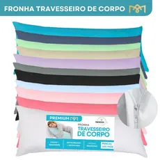Fronha de Travesseiro de Corpo Xuxão Avulso Liso Percal 400 Fios Com Zíper Extra Macio Premium