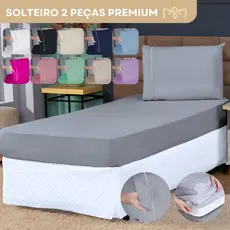 Jogo Lençol Solteiro Padrão 2 Peças Com Elástico Ponto Palito 400 Fios Micropercal Macio Premium