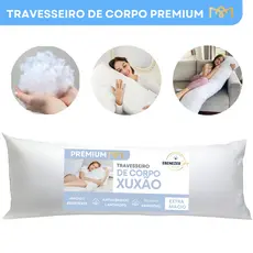 Travesseiro Corpo Xuxão Fibra Siliconada Antialérgico Macio Antimofo Gestante Alívio Coluna Premium
