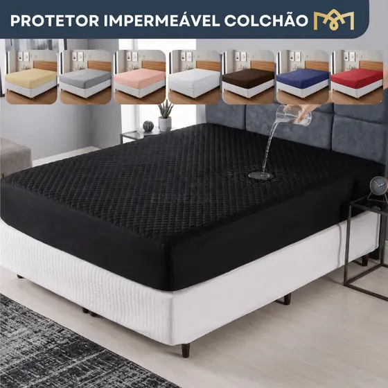 Capa Colchão Matelado Protetor Impermeável Casal Antialérgico Antixixi Elástico Macio e Silencioso