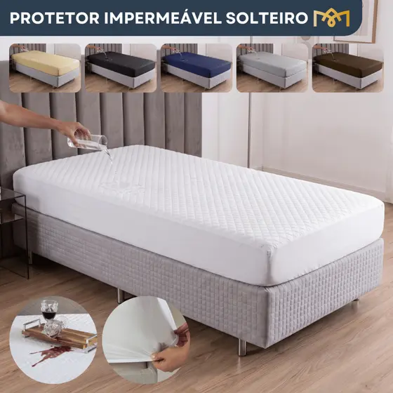 Capa Para Colchão Impermeável Protetor Super Silencioso Tecido Matelado Solteiro com Elástico