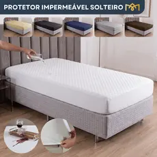 Capa Para Colchão Impermeável Protetor Super Silencioso Tecido Matelado Solteiro com Elástico