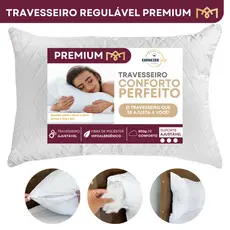 Kit Travesseiro Regulável 70x50cm Altura Ajustável Zíper Hipoalergênico Toque Macio Conforto Premium
