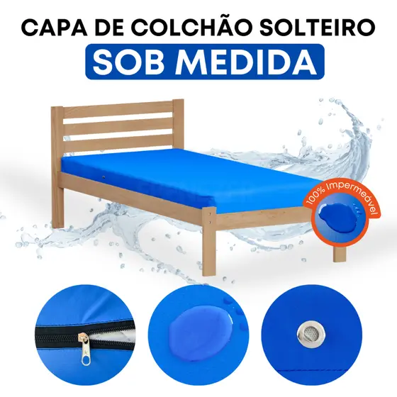 Capa Colchão Solteiro Protetor Hospitalar Impermeável Antialérgico Antiácaro Sob Medida Resistente