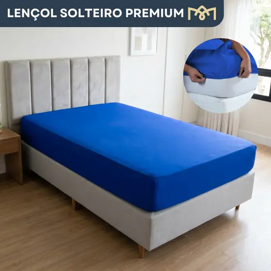 Lençol Solteiro Padrão Avulso Percal 170 Fios C/ Elástico Toque Macio Suave E Confortável Premium
