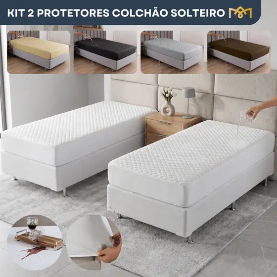 Kit Capa Colchão Solteiro Impermeável Matelada Hipoalergênica Antiácaro Toque Macio Proteção Premium