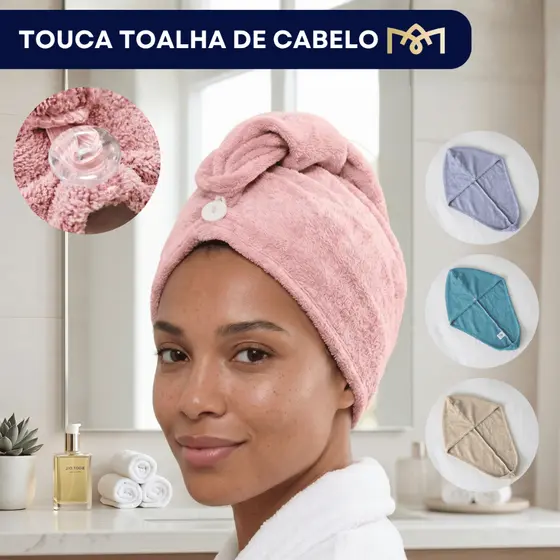 Toalha Turbante Capilar 25x65cm Secagem Rápida Toque Macio E Alta Absorção Premium