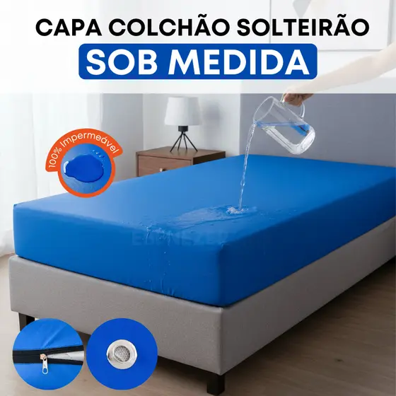 Capa Para Colchão Solteirão Protetor Impermeável Hospitalar Antialérgico Sob Medida