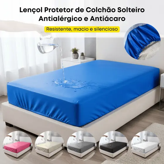 Lençol Impermeável Colchão Capa Protetora Hospitalar  Solteiro Capa Segura Xixi Antialérgica