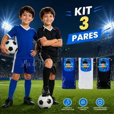 Kit  3 Meião De Futebol Infantil Esportivo Juvenil Longo 25 ao 38 Esporte