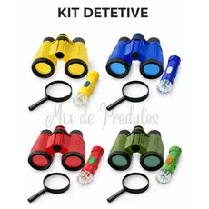 Kit Detetive Infantil Binóculo Lupa Lanterna Adventure