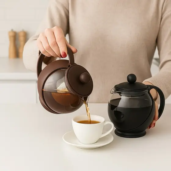 Jarra Chaleira Bule Vidro Para Chá Com Infusor Filtro Aço Inox 750ml