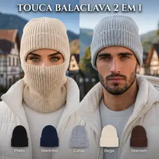 Touca Balaclava  Lã Unissex Proteção Térmica Resistente  Frio Inverno Motoboy