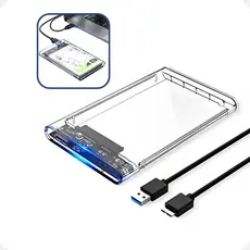 Case para HD Slim Externo Usb 3.0 Computador Ssd Hdd Sata 2.5 Notebook PC PS4 Transparente