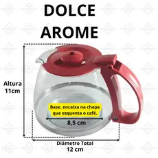 Jarra Para Cafeteira Mondial Dolce Arome C-30 18 Xícaras - Cor Vermelha - VIDRO RESISTENTE