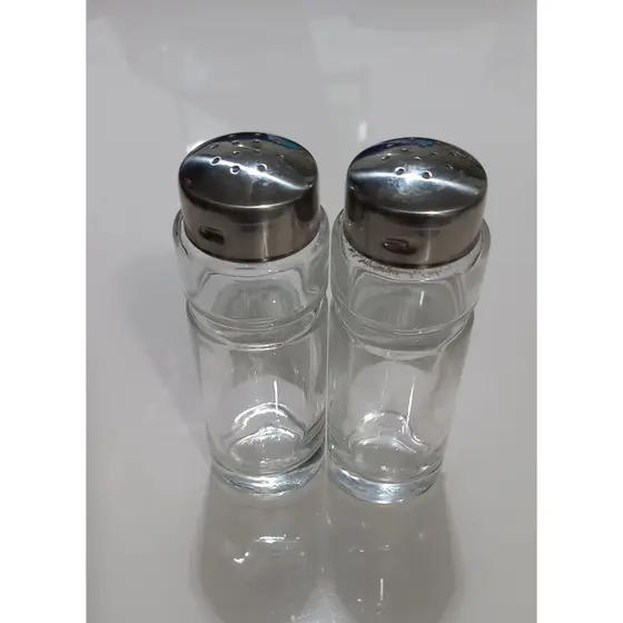 kit Saleiro e Pimenteiro Utility em Vidro Tramontina Tampa Inox 2 peças