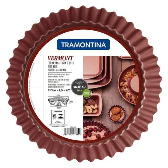 Forma para Bolo Tramontina Vermont 26cm 1,8L Starflon antiaderente