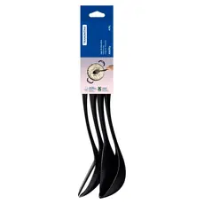 Jogo de Utensílios de Cozinha Tramontina Concha Colher Espatula Escumadeira Ability Preto em Nylon Conjunto 5 Peças Util