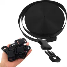Kit Cinta CA 25mm X 10 Metros + 10 Fechos de Engate Rápido Preto