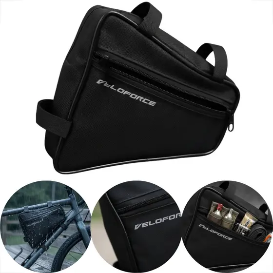 Bolsa Triangular De Quadro Para Bicicleta Veloforce Resistente A Agua Poliester Original