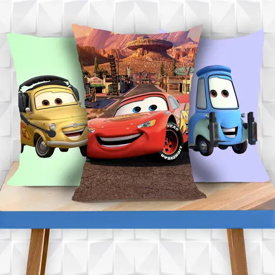 Almofadas decorativas Carros Relampago Marquinhos Mcqueem  - presente aniversario infantil desenhos animados enfeite top